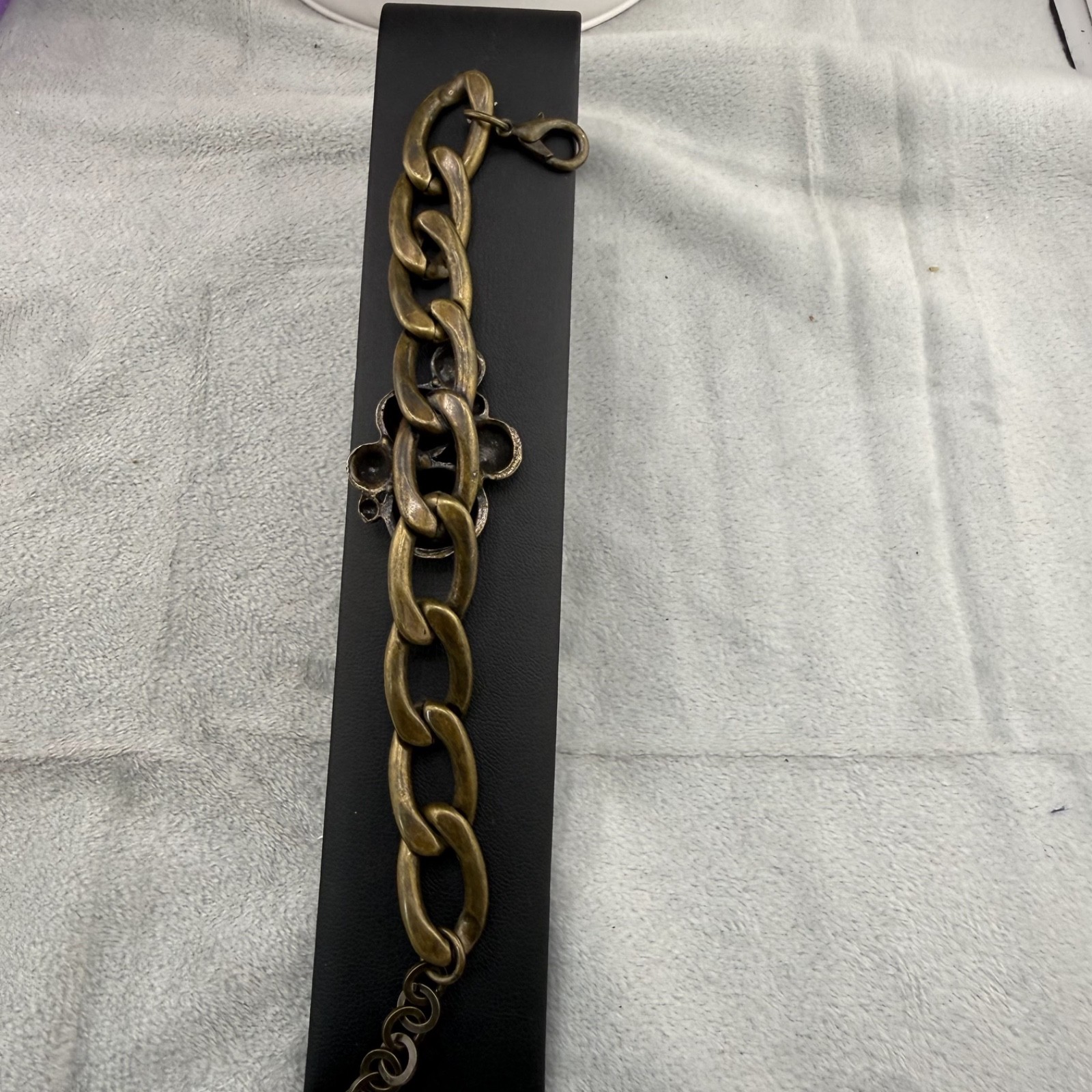 Chunky Bracelet Brass Tone Chain Statement 7.5”