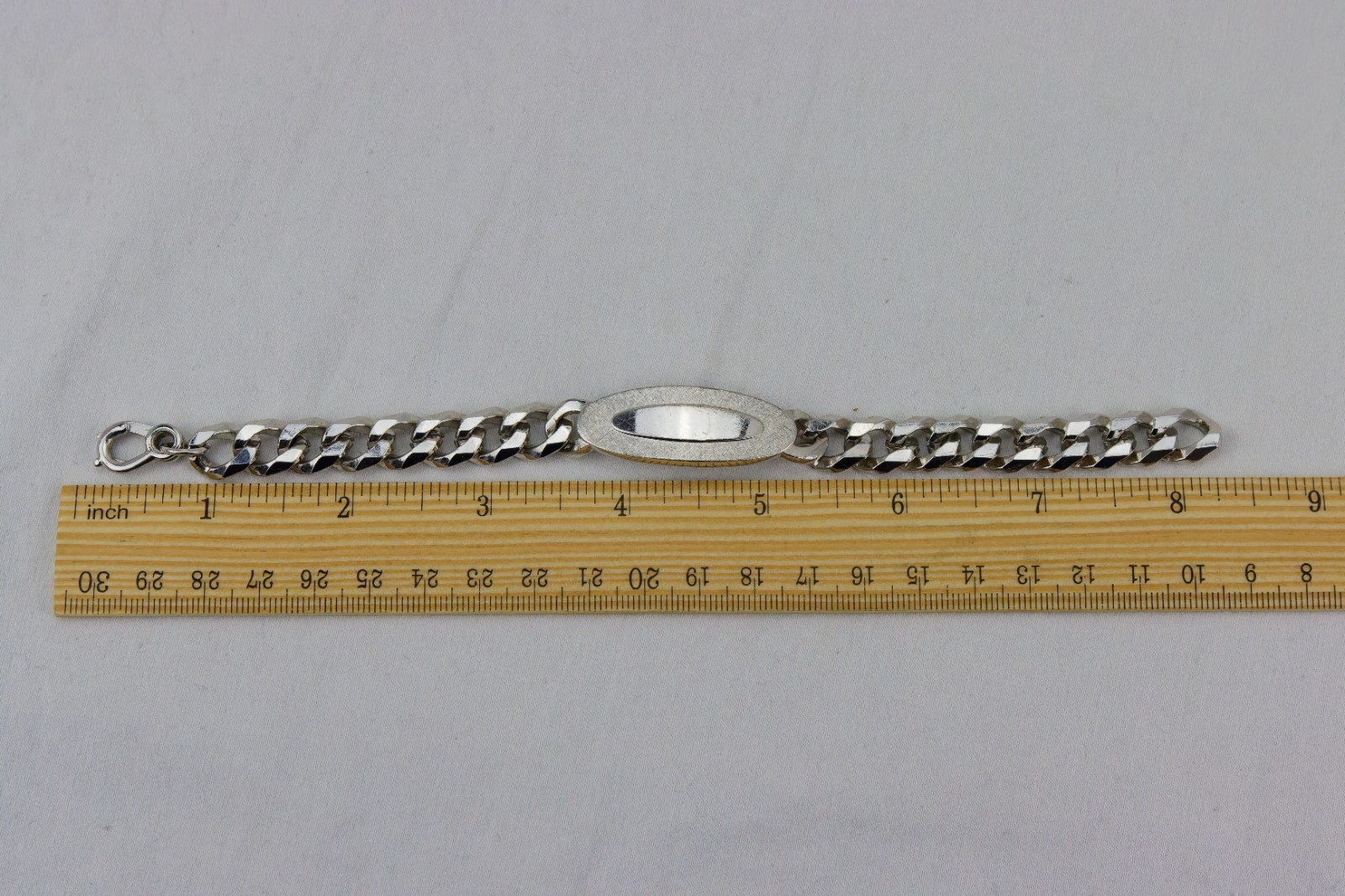 Swank Vintage Silver Tone Chunk-Chain Bracelet, 4gr