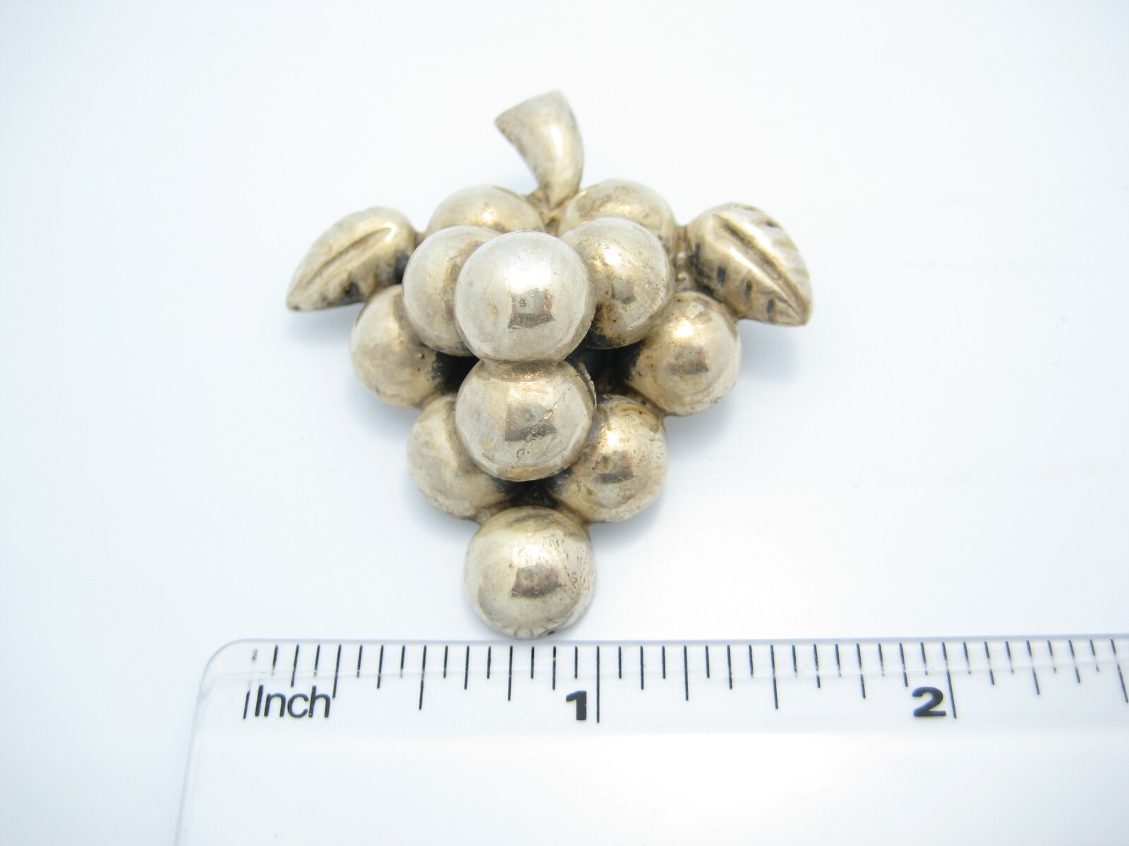 Mexico Sterling Silver Bunch Of Grapes Pin Or Brooch
