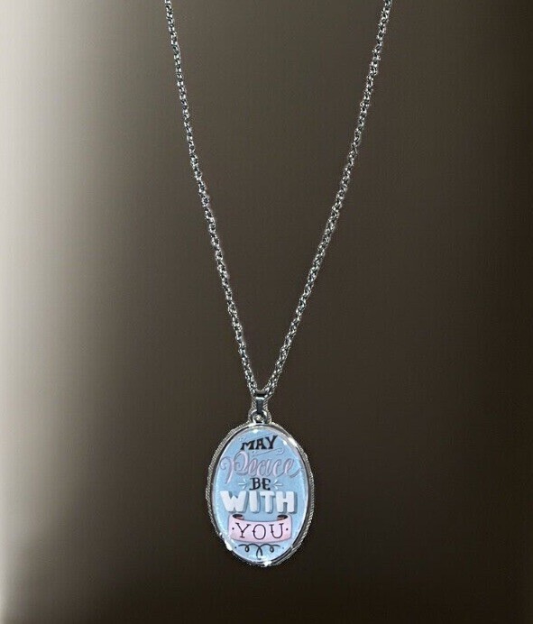 May Peace Be With You Pendant And Necklace – Silver Tone