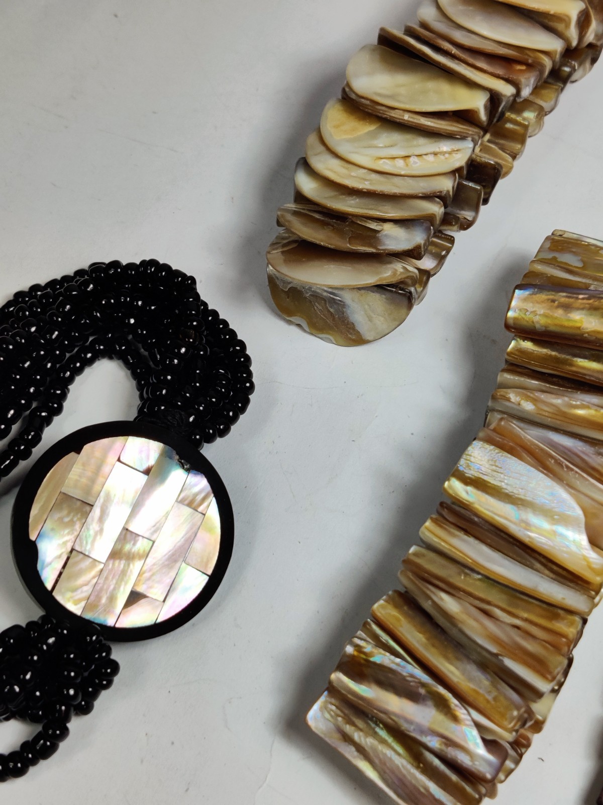 Vintage Mother of Pearl & Sea Shell Jewelry Lot | Natural Beach Necklace Set