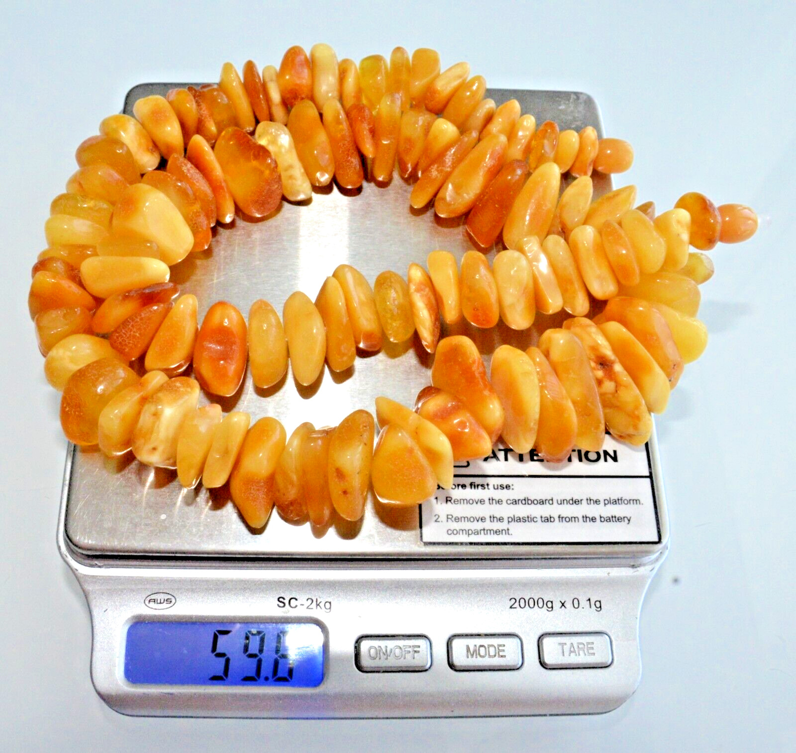 ✅48cm = 60gr RUSSIAN SOVIET BALTIC AMBER BEAD NECKLACE 琥珀 BRACELET STONE PENDANT