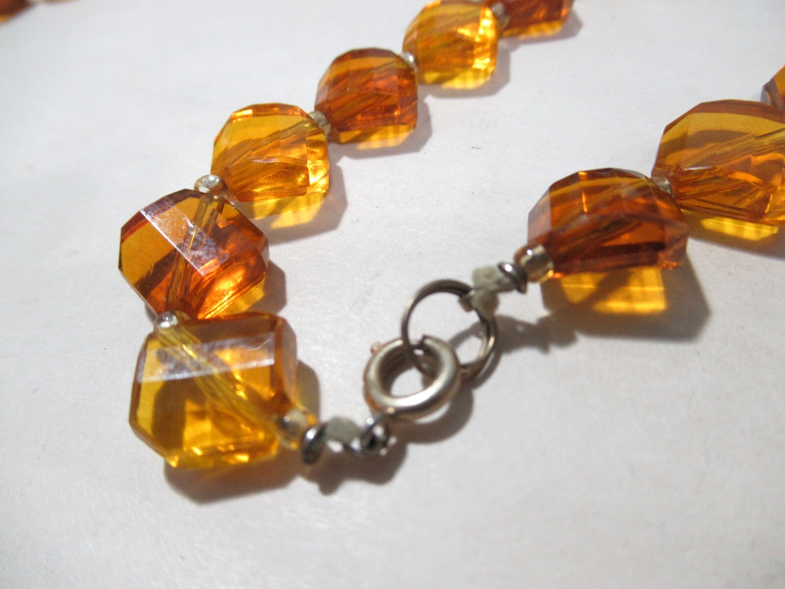 Light Brown Very Long Vintage Beaded Necklace