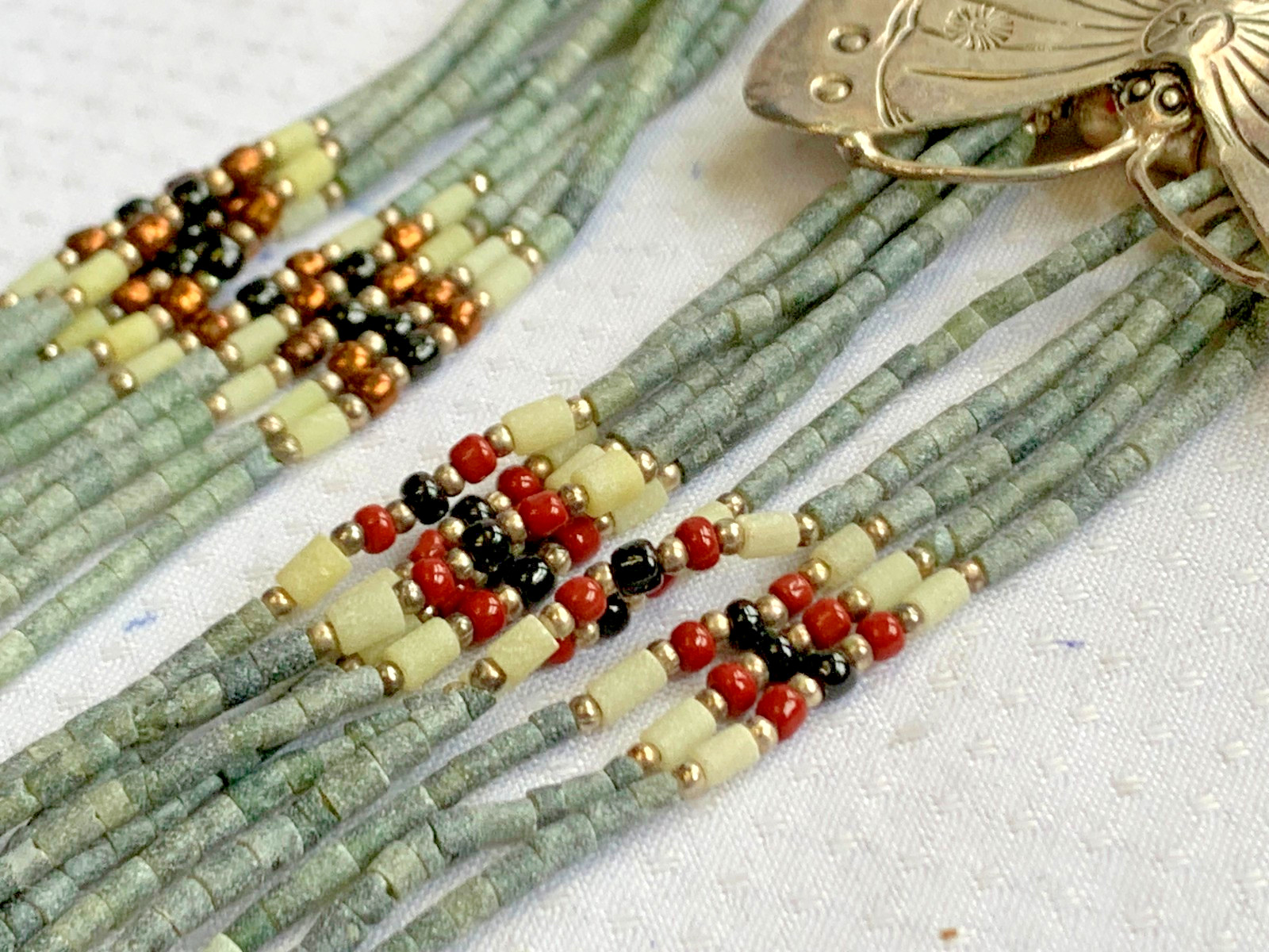 Vtg Artisan Made Beaded Necklace Lot Costume Jewelry Multi Strand Sautoir Style