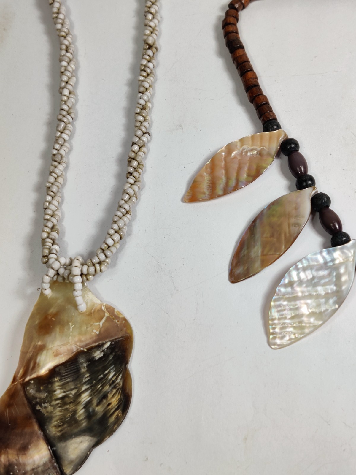 Vintage Mother of Pearl & Sea Shell Jewelry Lot | Natural Beach Necklace Set