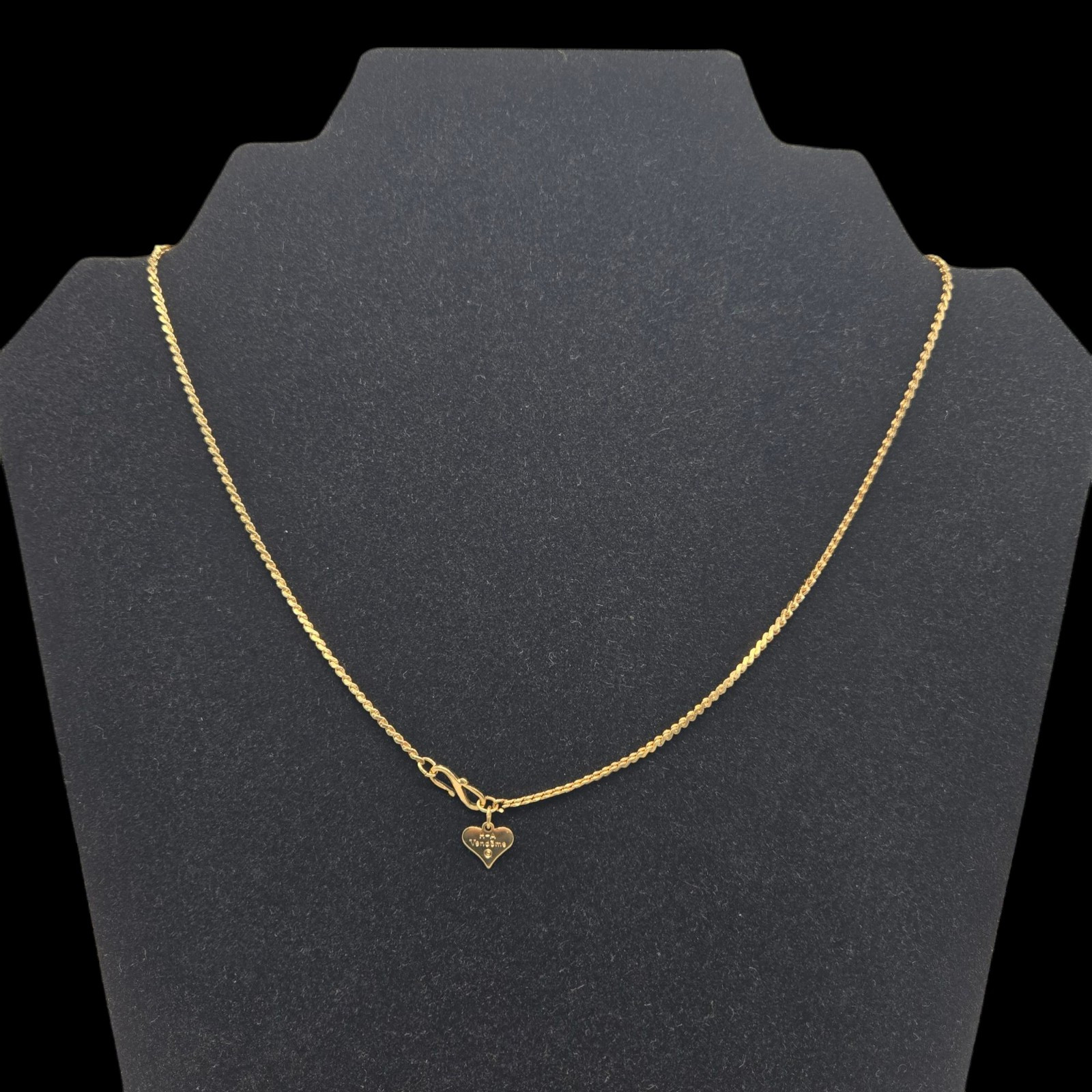 Vintage Signed H – A Vendome Gold Tone Snake Chain Choker Necklace 17″