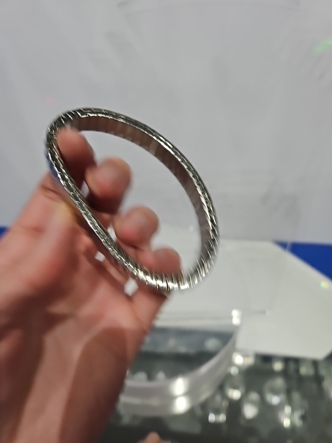 Bracelet Expendable stretch Band Silver tone Metal Edforce China Stainless Steel
