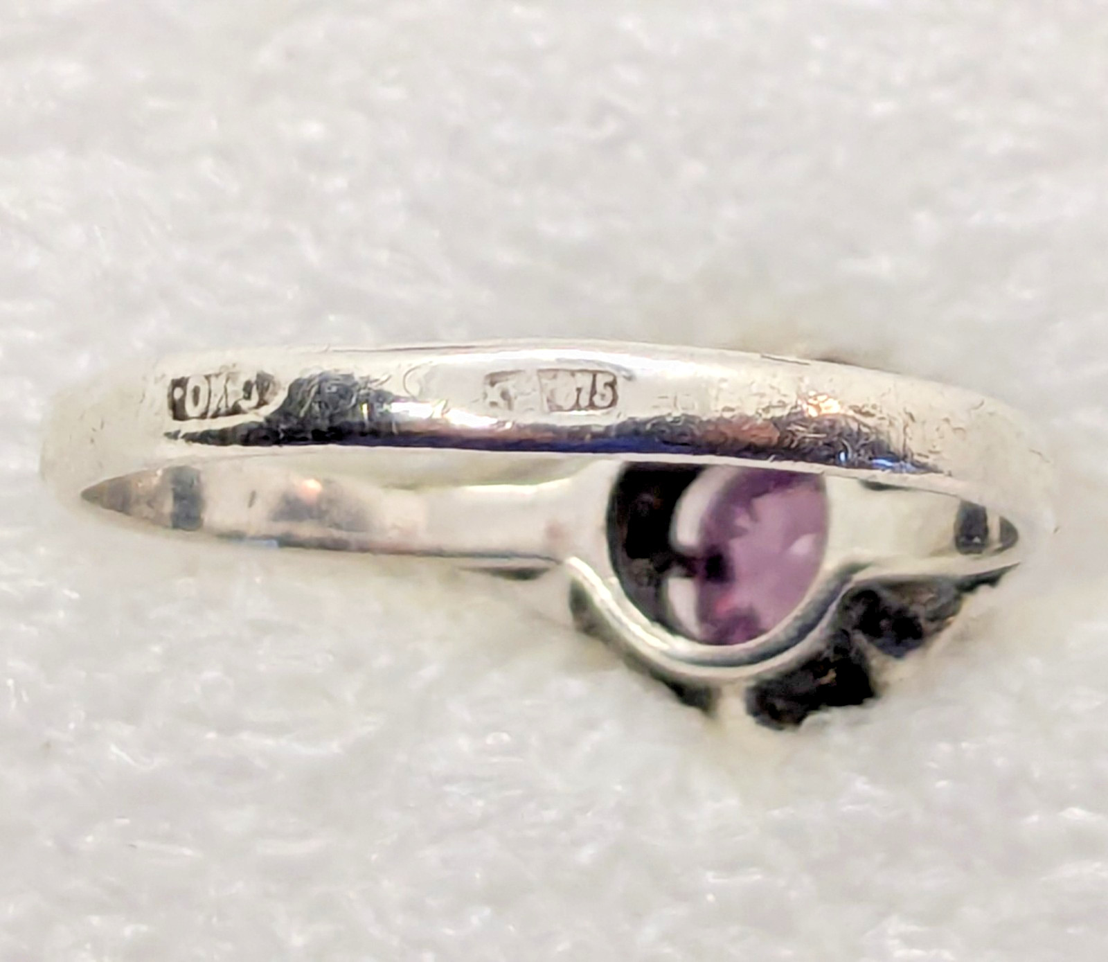 Vintage Soviet RING Silver⭐875 stamp Star with AMETHYST Stone -size: 7.25US| #11