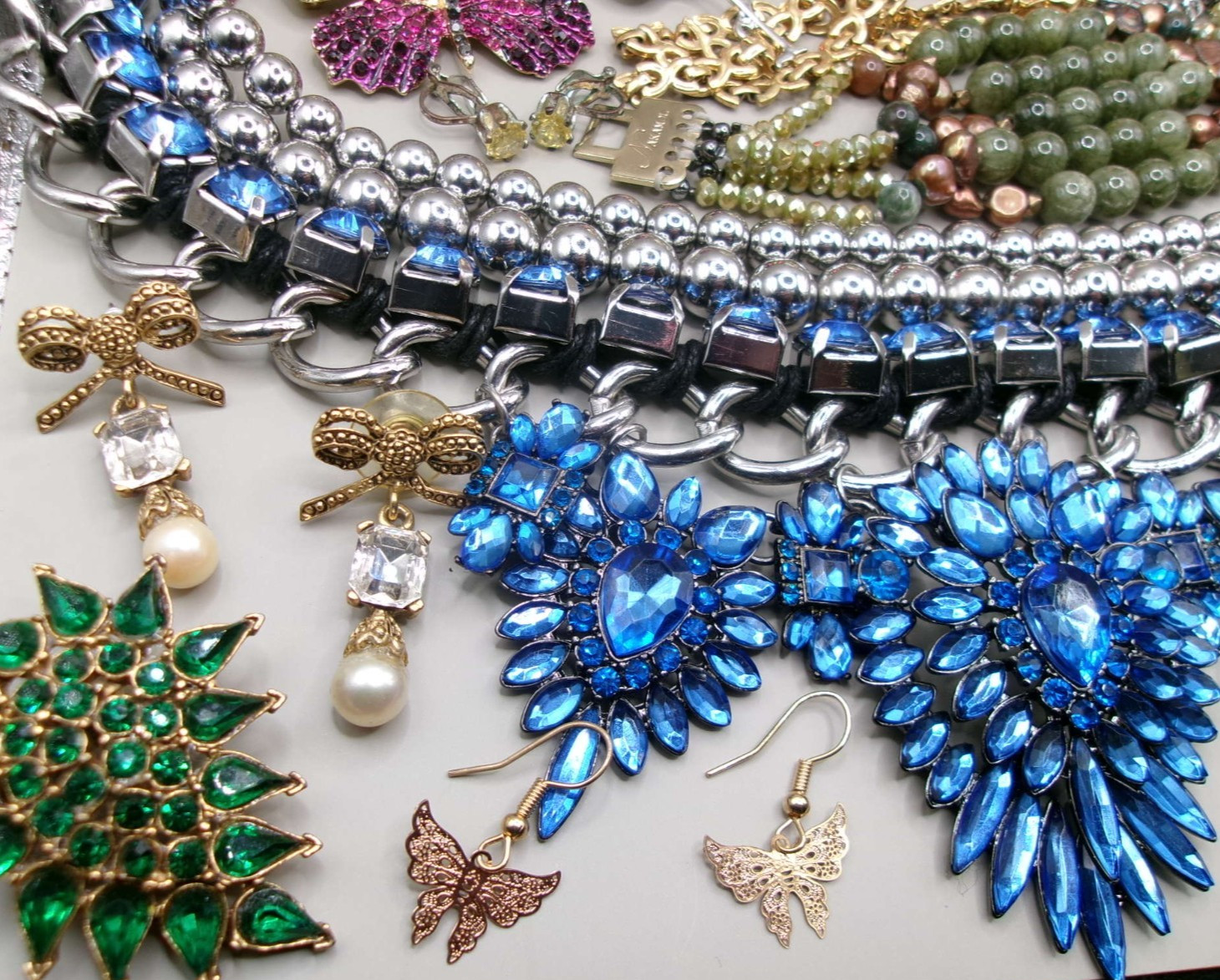 Vintage~Now Estate Costume Jewelry Lot~Rhinestones~Multi~1 AVON~1 MONET