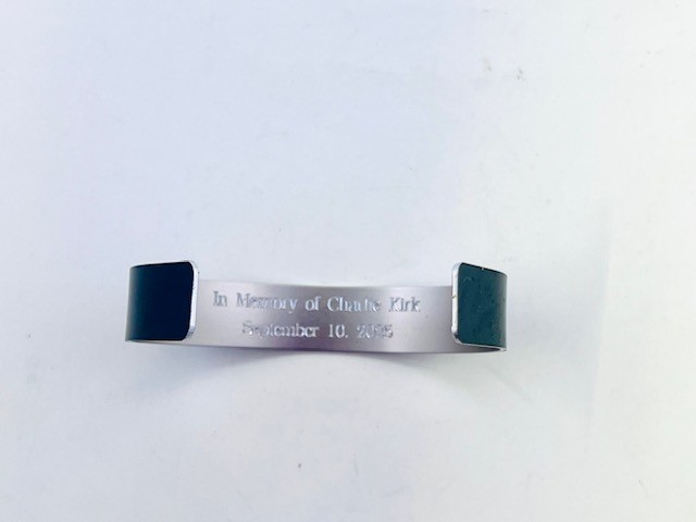 Charlie Kirk Tribute Bracelet “Never Surrender” Aluminum