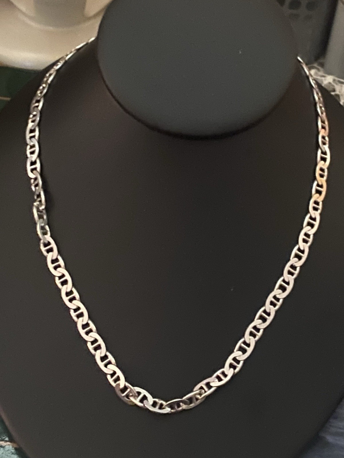Sterling Silver Italy Anchor Mariner Chain 18″ Necklace – 21g