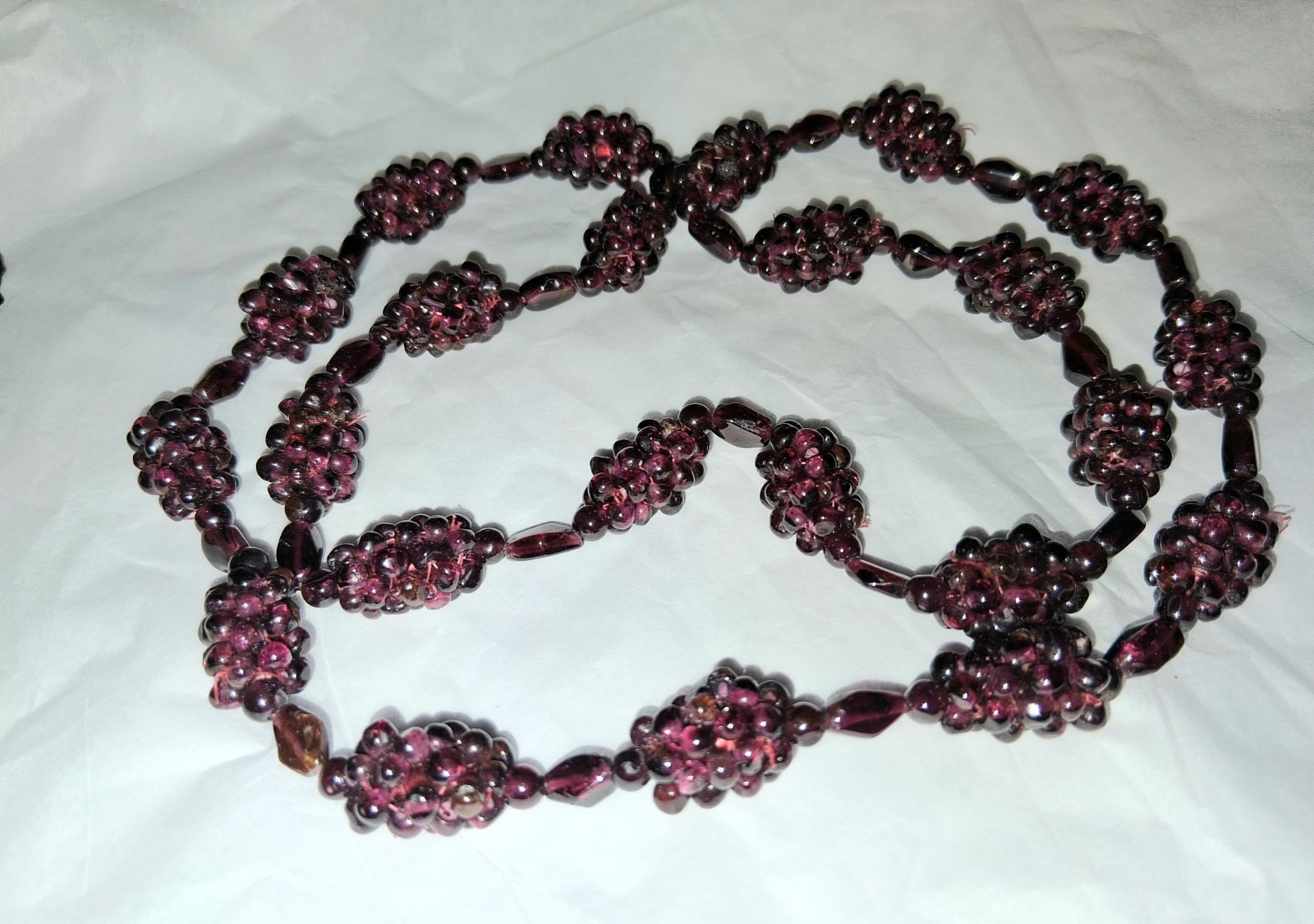 Vintage Bohemian Garnet Necklace, Natural Garnet & Bohemian Garnet Bracelet Lot