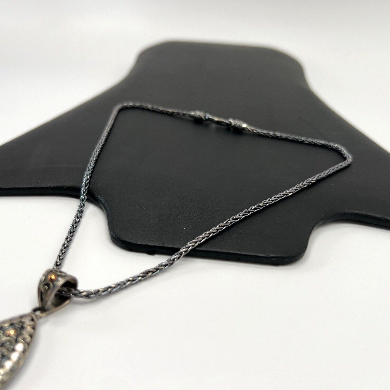 Ster Silver 18K BA SUARTI BALI INDONESIA 2.6mm Wheat Spiga Chain 18″ Necklace