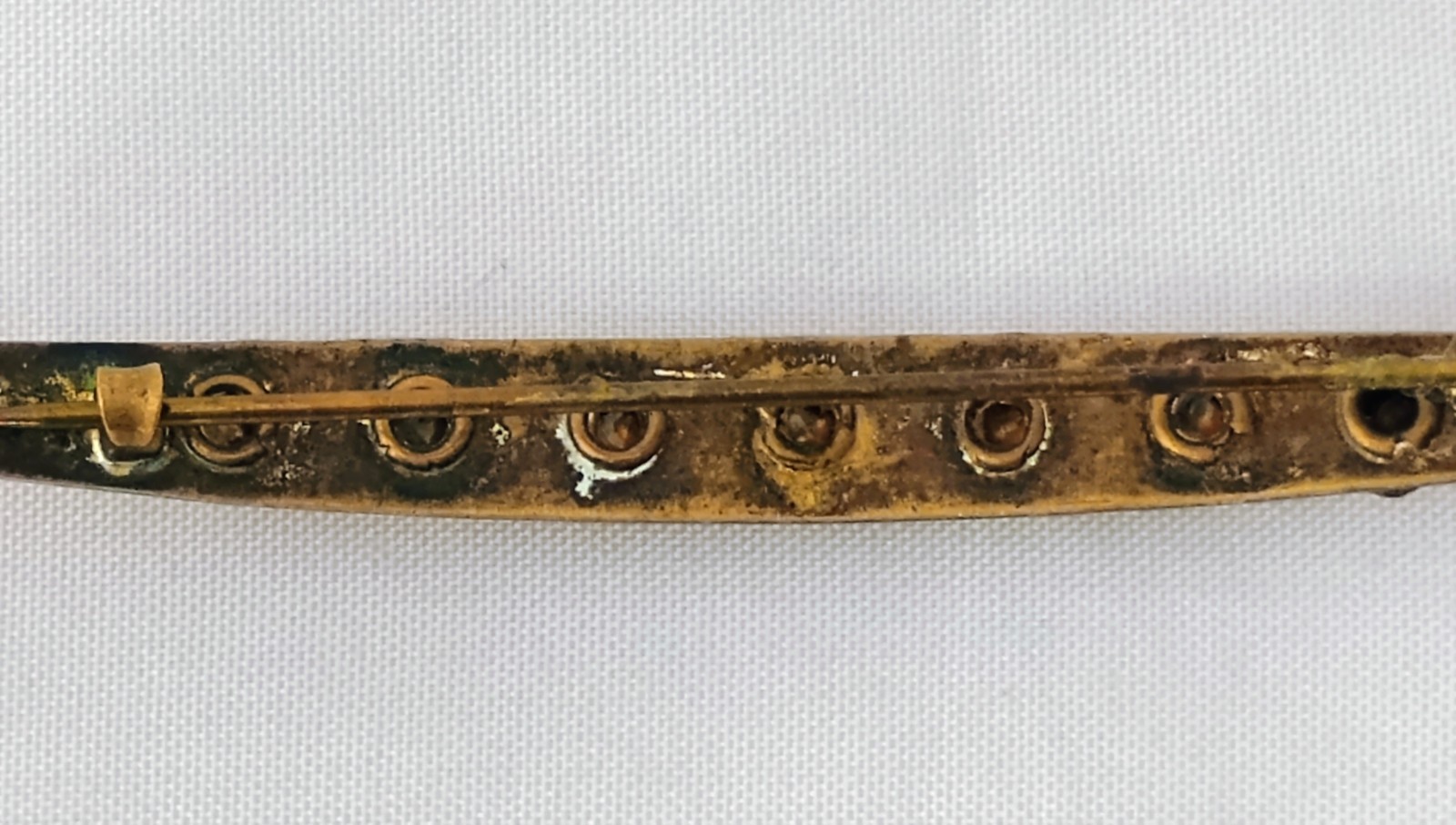 Victorian Unmarked Gold Filled Rhinestone Brooch Pin 3.5″