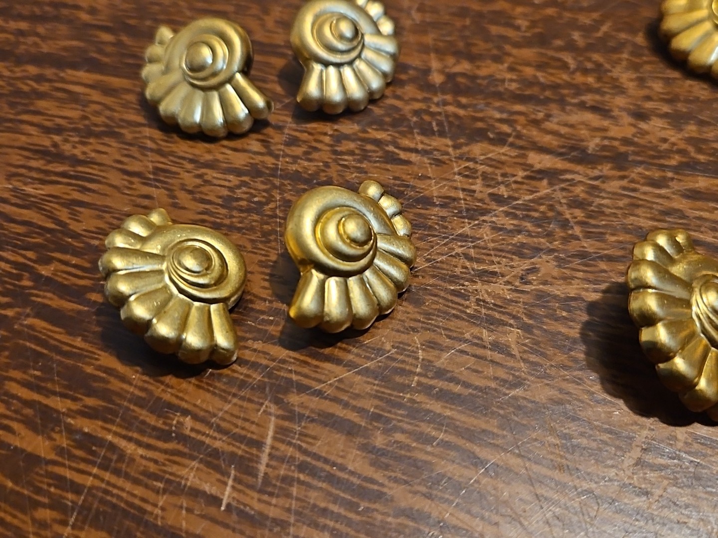 Lot Of 10 Circle Design PostEarrings France Vintage 60s Brass Stampings Jewelry
