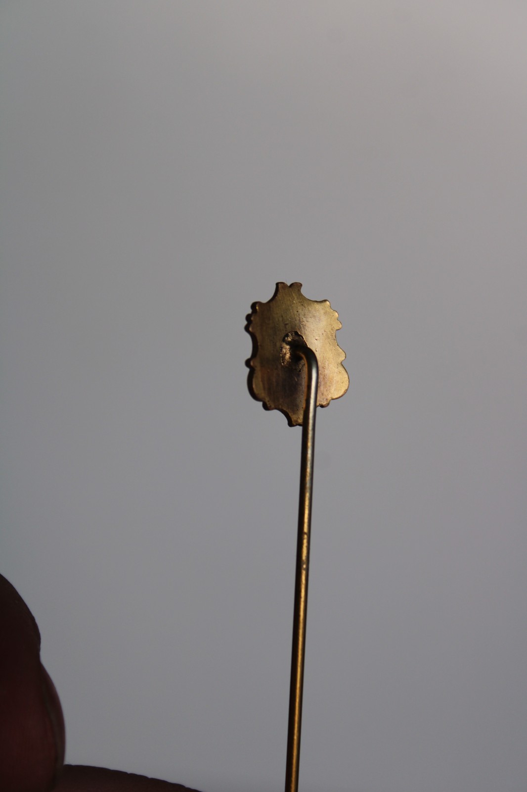 (2) Antique Art Nouveau Cameo & Shield Portrait Stick Pin