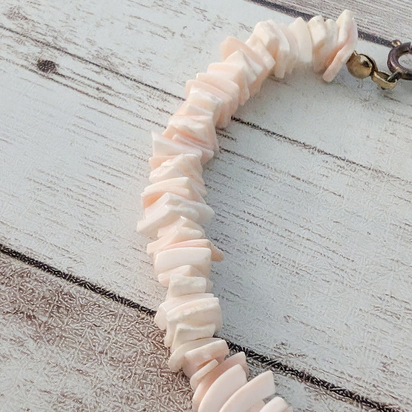 Vintage Bracelet – Shell? Very Light Pinky Cream Tone – 7.25″