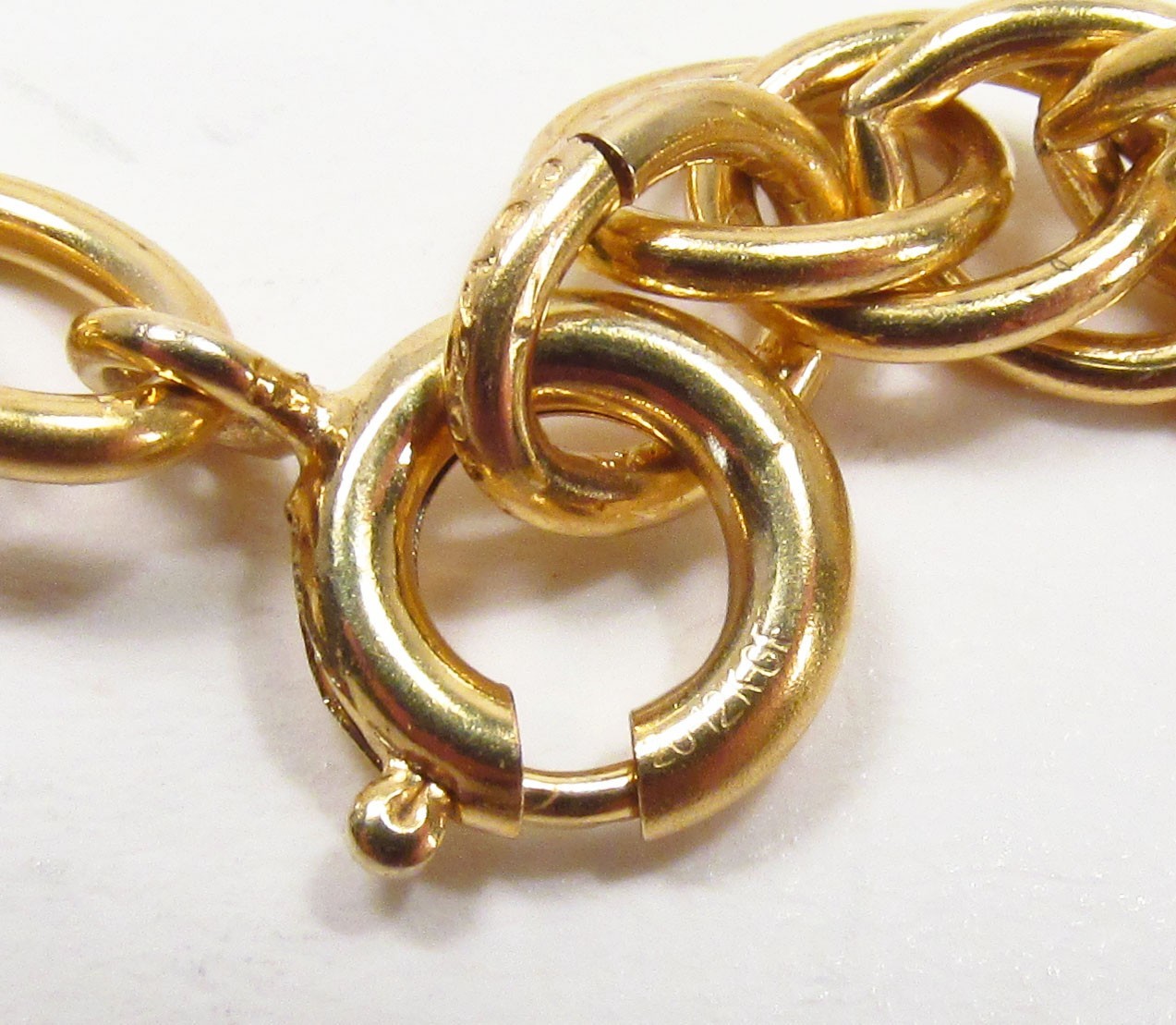 Vintage American Jewelry Chain Co. USA 12K Gold Filled Oval Link Necklace 26.5″