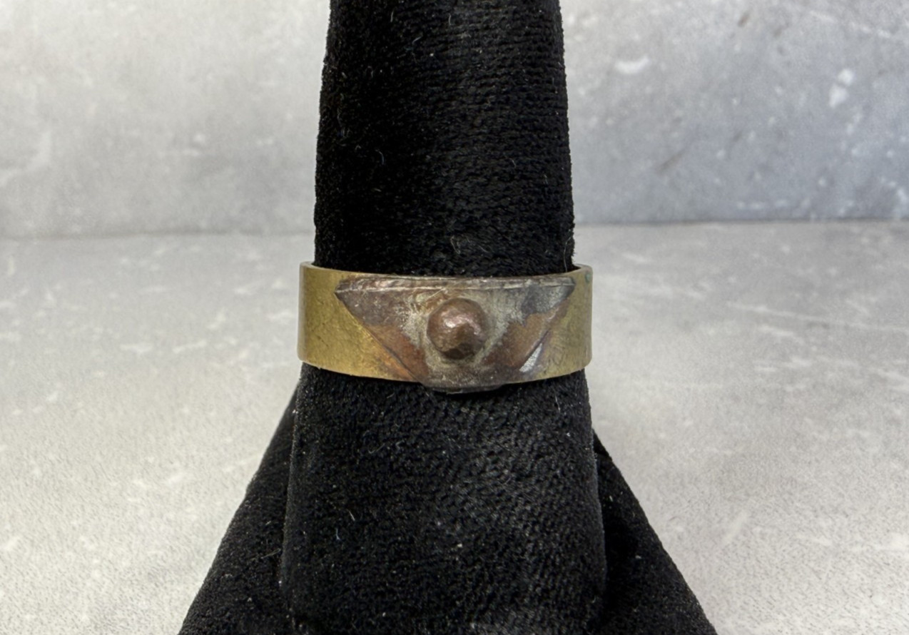 Vintage Brass Brutalist Band Ring Size 7.5