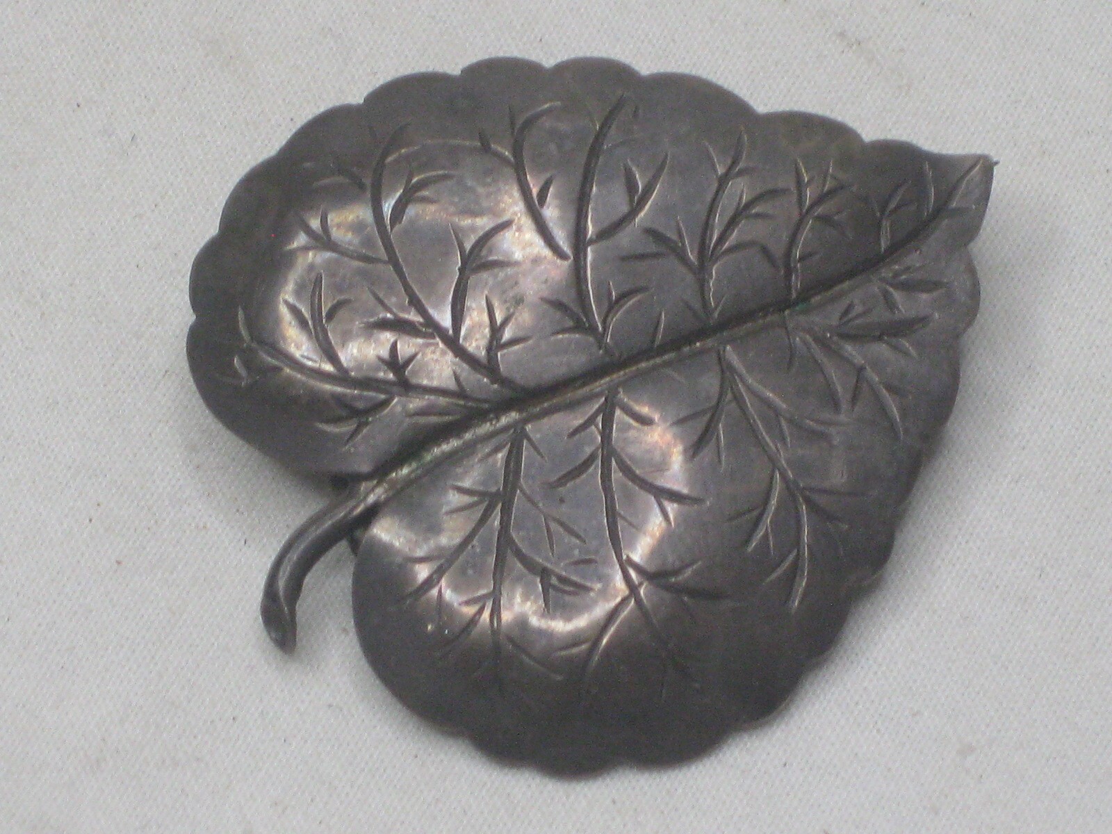 vintage antique detailed nature leaf 800 silver brooch pin jewelry 6.88 gr