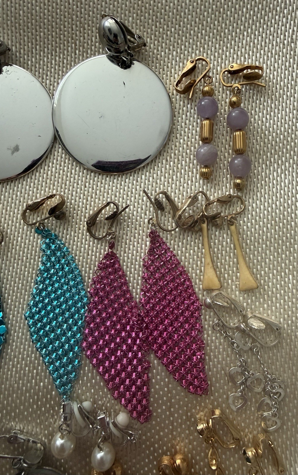 Vintage To Now Lot Of 26 PRs Clip On Earrings Lightweight Dangle Multiple Colors