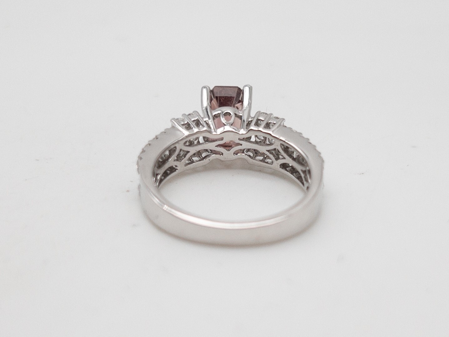 $7K 3ct NO HEAT Certified Purple Pink Sapphire Diamond 18k White Gold Ring