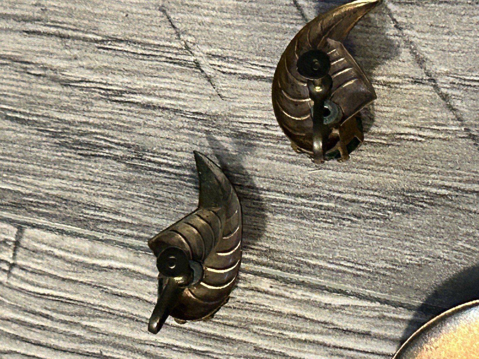 Vintage Copper Clip On & Screwback Earrings Unsigned MCM Lot Of 2 Pairs #470