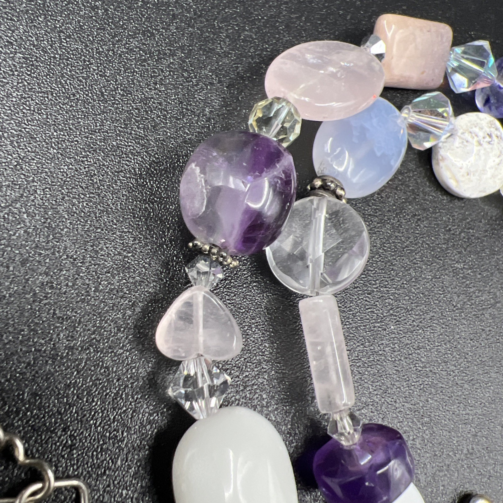 Chunky Southwestern Gemstone Crystal Necklace ~ 925 Sterling Silver ~ 20” ~ 44g