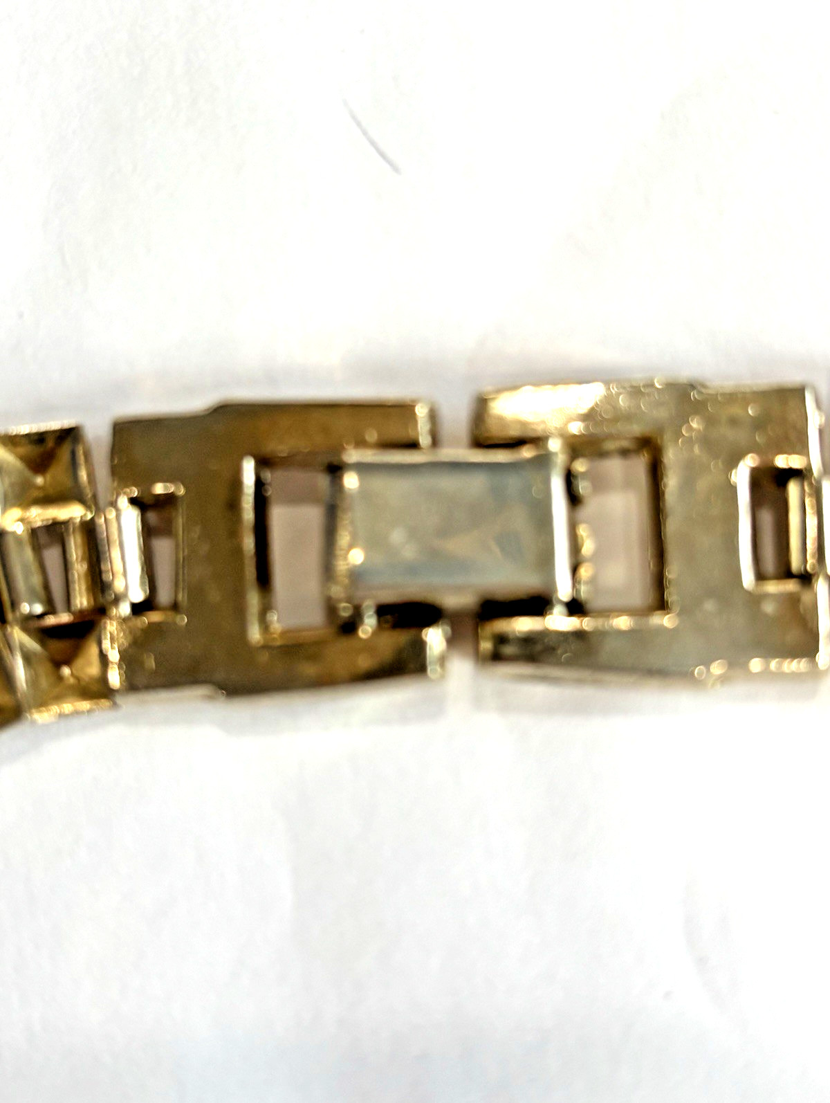 Vintage Cleopatra Pyramid Articulated Link Chain Gold Tone Choker Punk Retro 15″