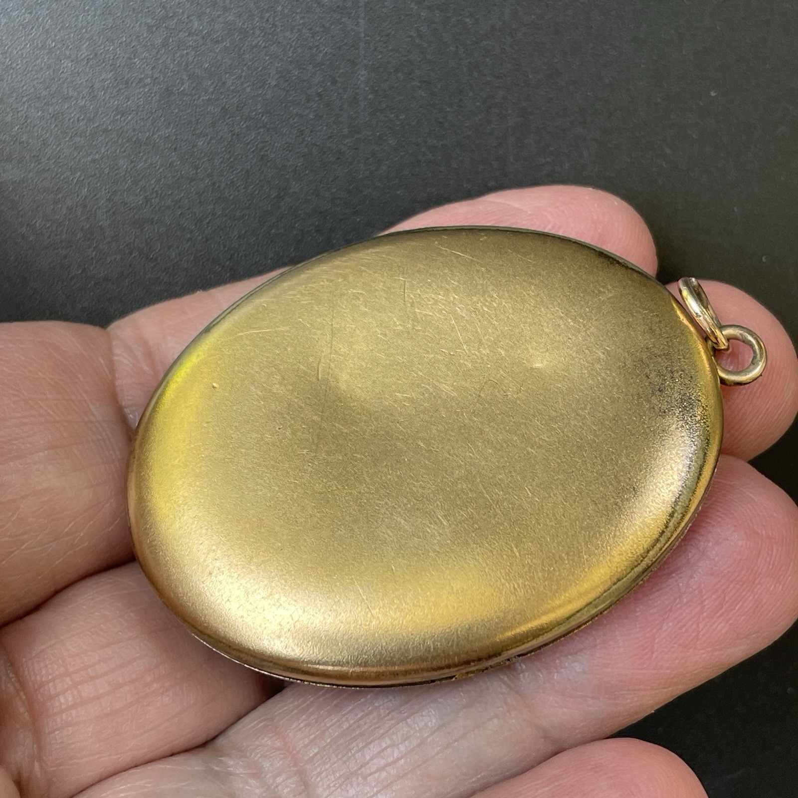 Gold Filled Cameo Photo Locket W & S B Blackinton Etched Floral Antique Vintage