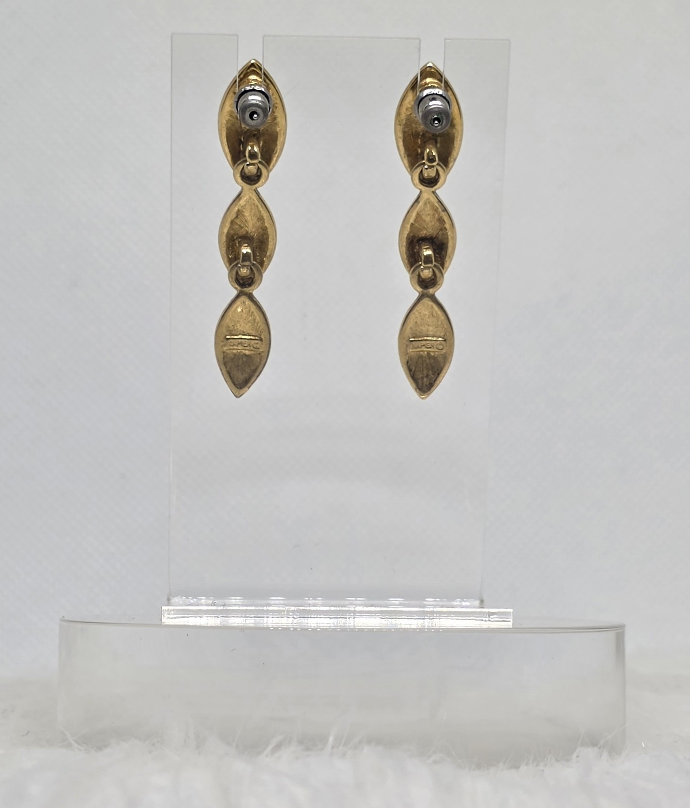 Napier Cream Ivory & Gold Tone Dangeling Elegent Fashion Earrings