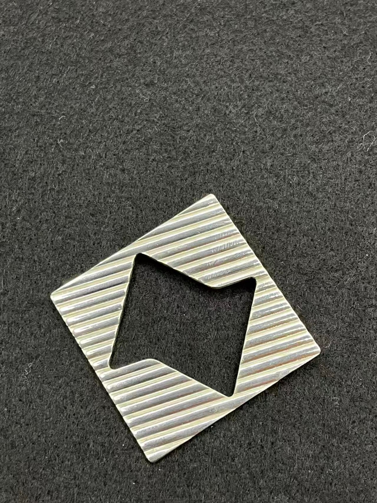 Tiffany & Co. Sterling Silver Square Brooch Pin Pendant Top 39mm SV925 No Pouch