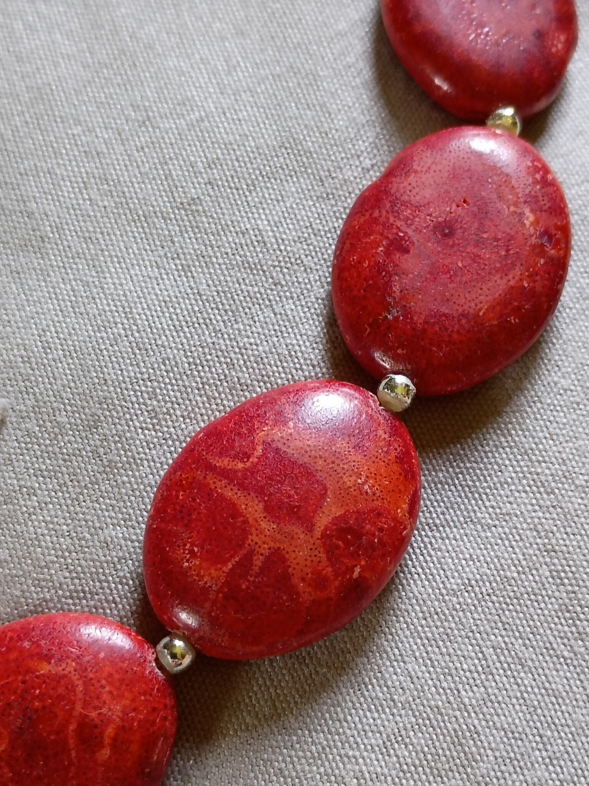Vintage Dark Red Coral Necklace.