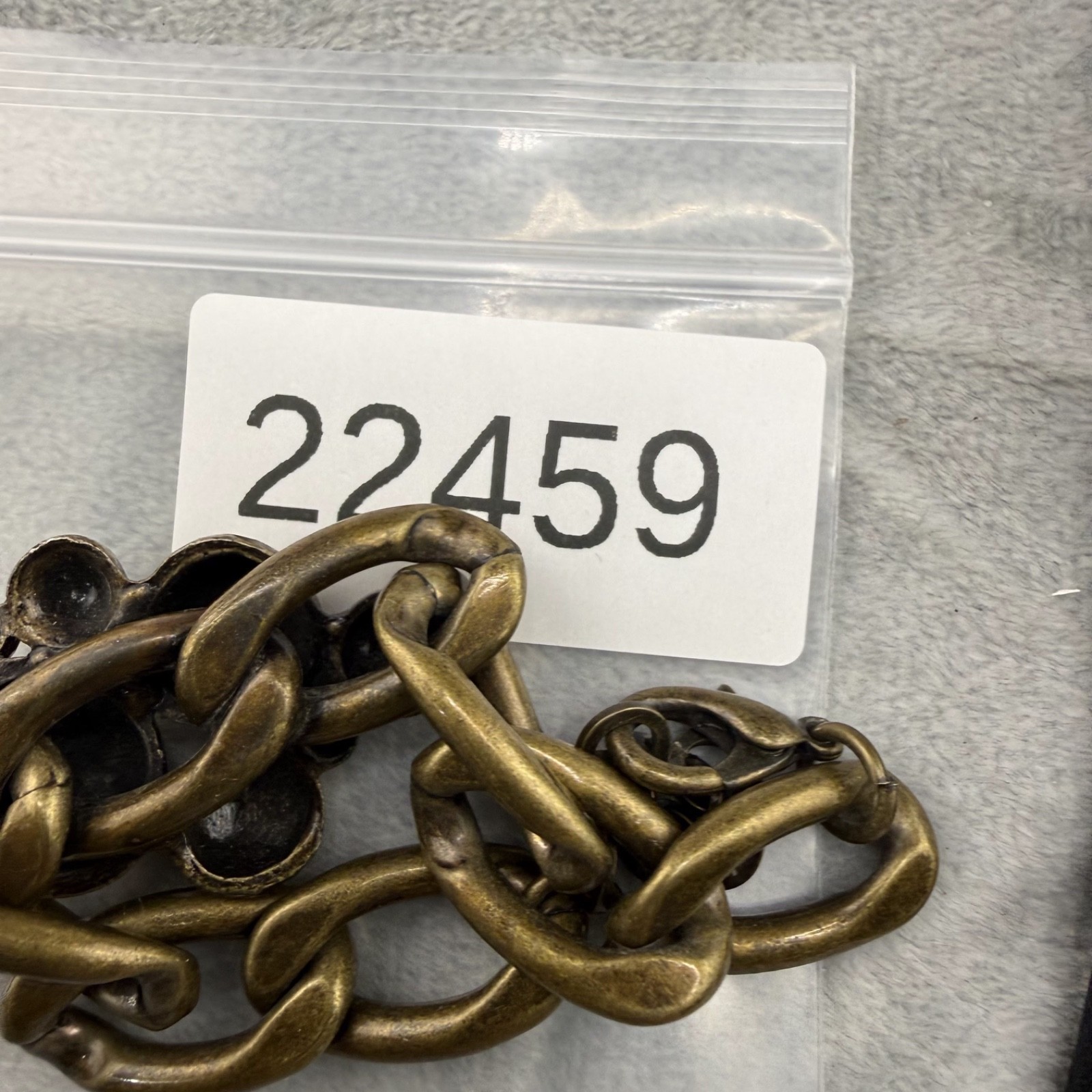 Chunky Bracelet Brass Tone Chain Statement 7.5”