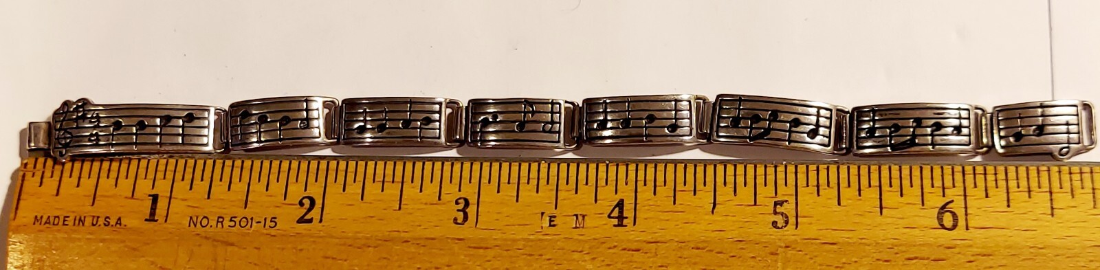 Sterling Silver Shube Dakota West Ode to Joy Beethoven Music Notes Bracelet 7″