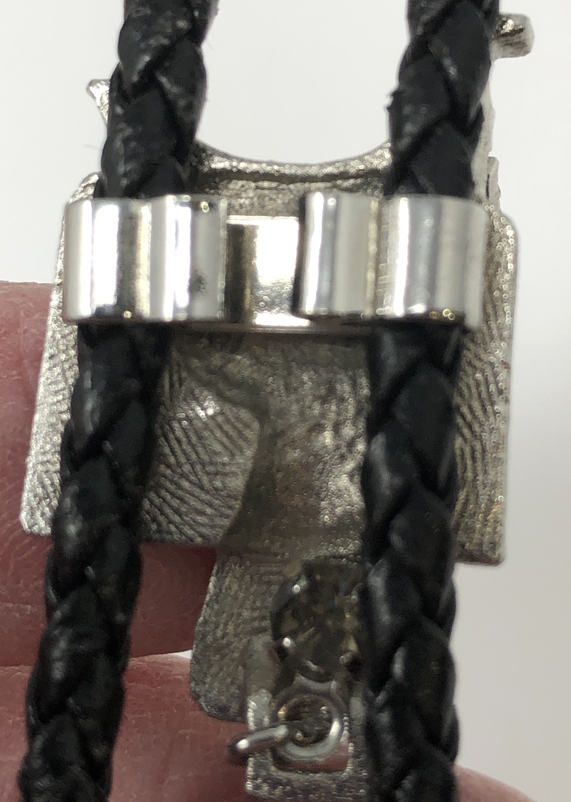 Saddle Bolo Tie Slide Braided Leather Western Rhinestone – Vintage