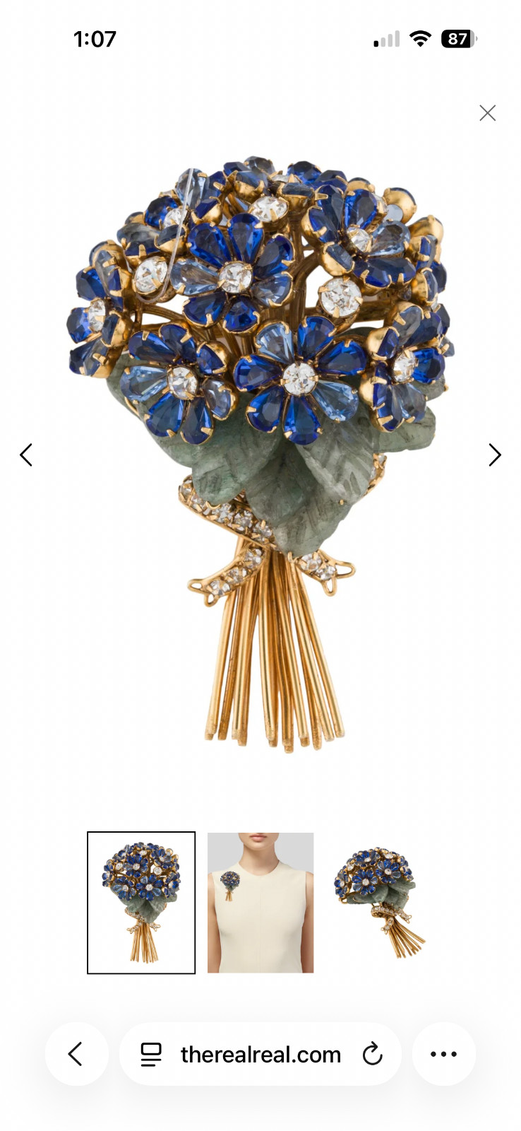 Gold Flower Bouquet Brooch