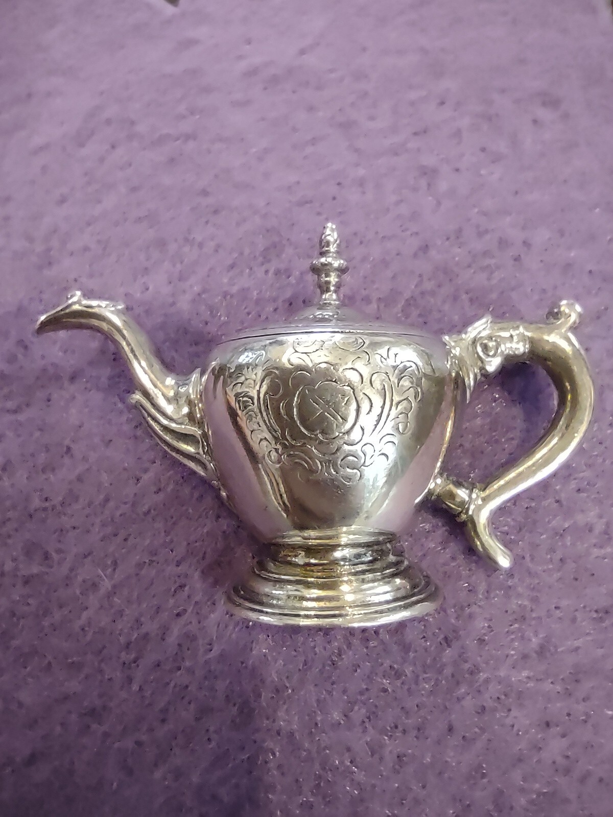 Vintage Sterling Silver Revere Teapot Pin Boston Museum Of Fine Arts
