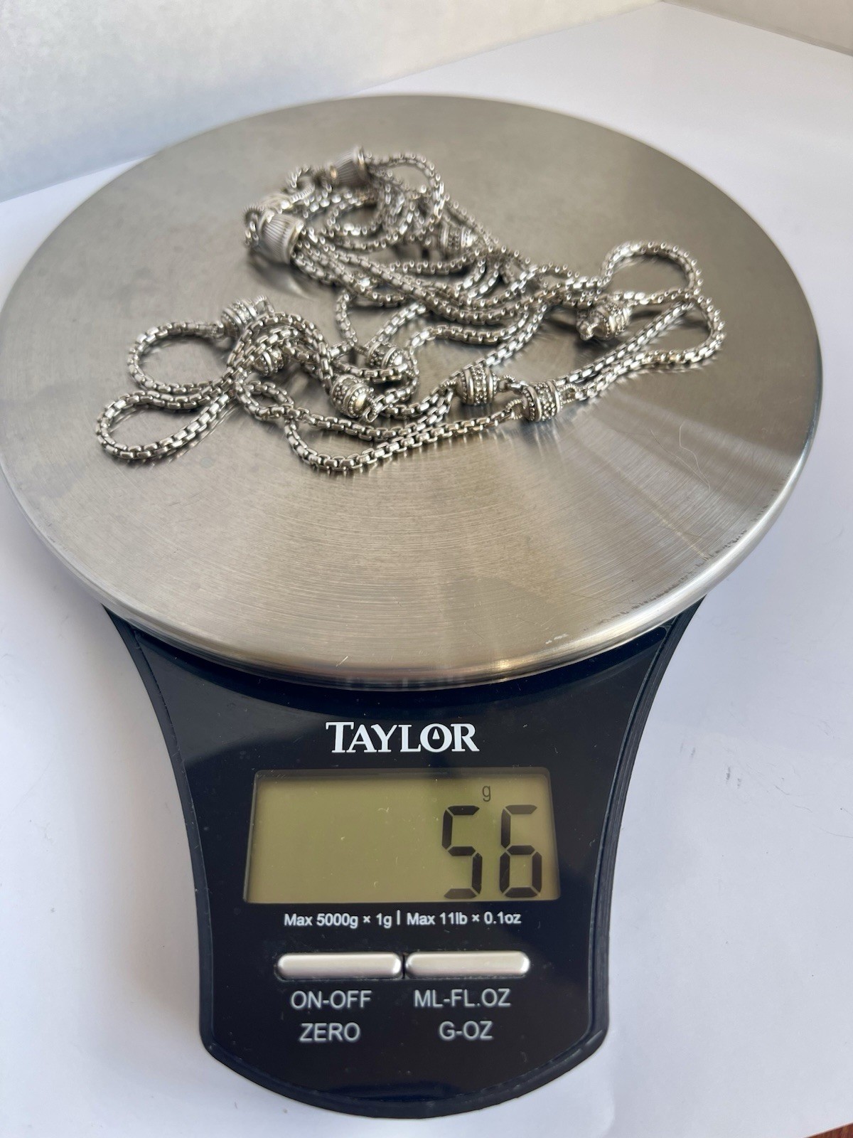 Judith Ripka Sterling Silver 925 & CZ Round Stations 3 Strand Necklace 56g Nice!