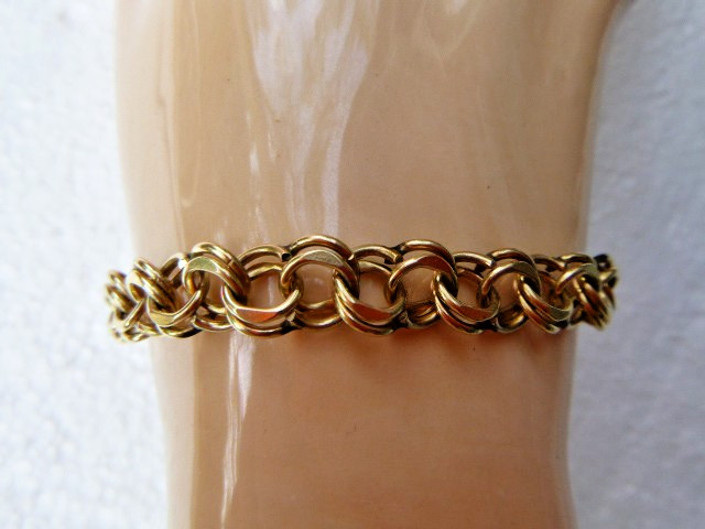Vintage 7 3/4” Double Link 1/20 12K Gold Filled Charm Starter Bracelet