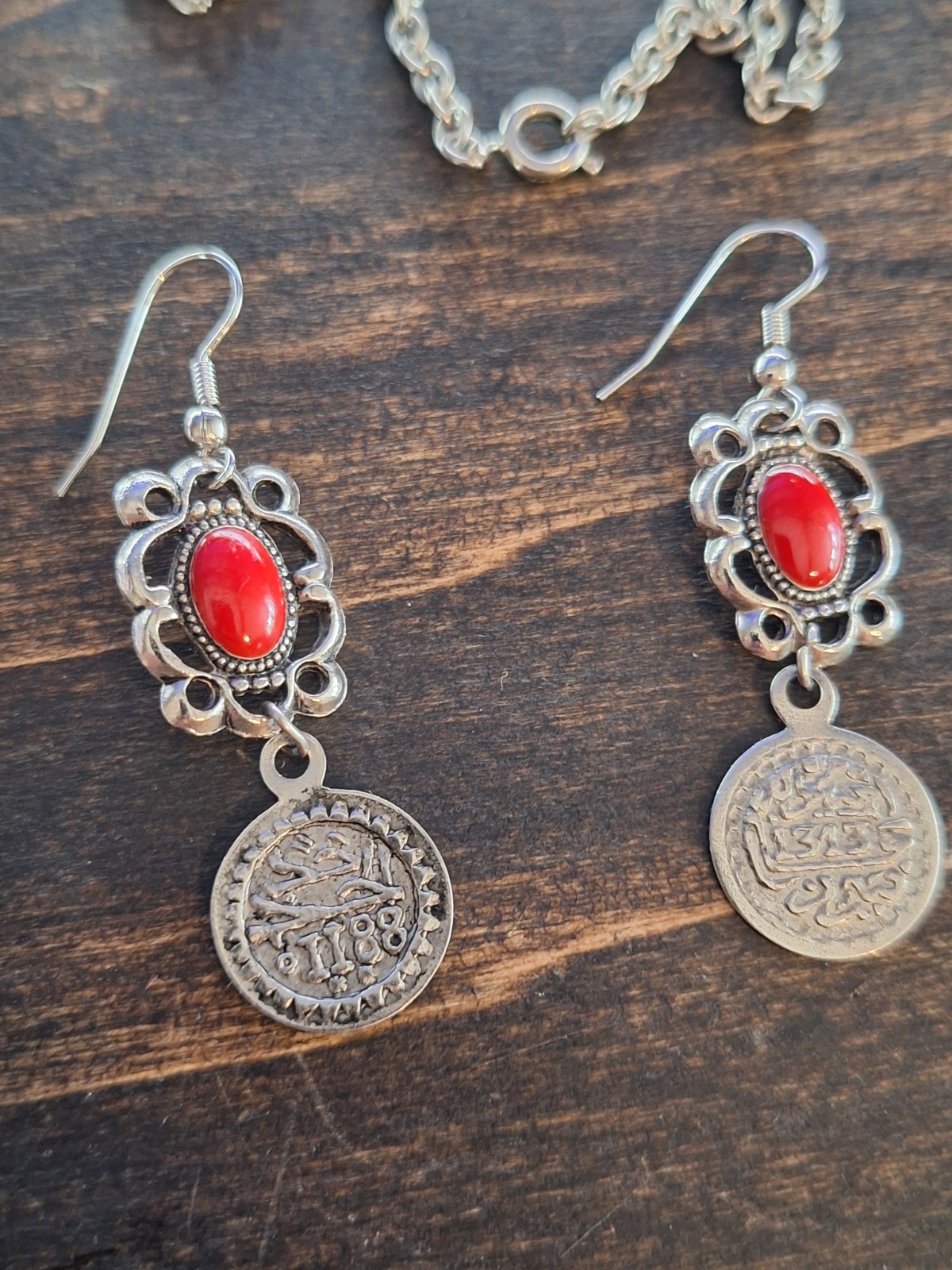 Vintage Moroccan SOUVENIR DU MARCO Jewelry Set Necklace Link Bracelet Hamsa Hand