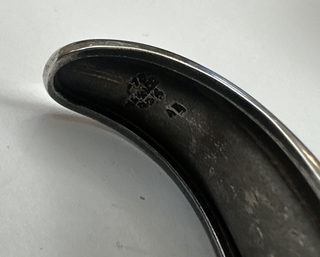 Vintage Sterling Silver Large Cuff Bracelet Slight Concave Shape StampFrom Mex