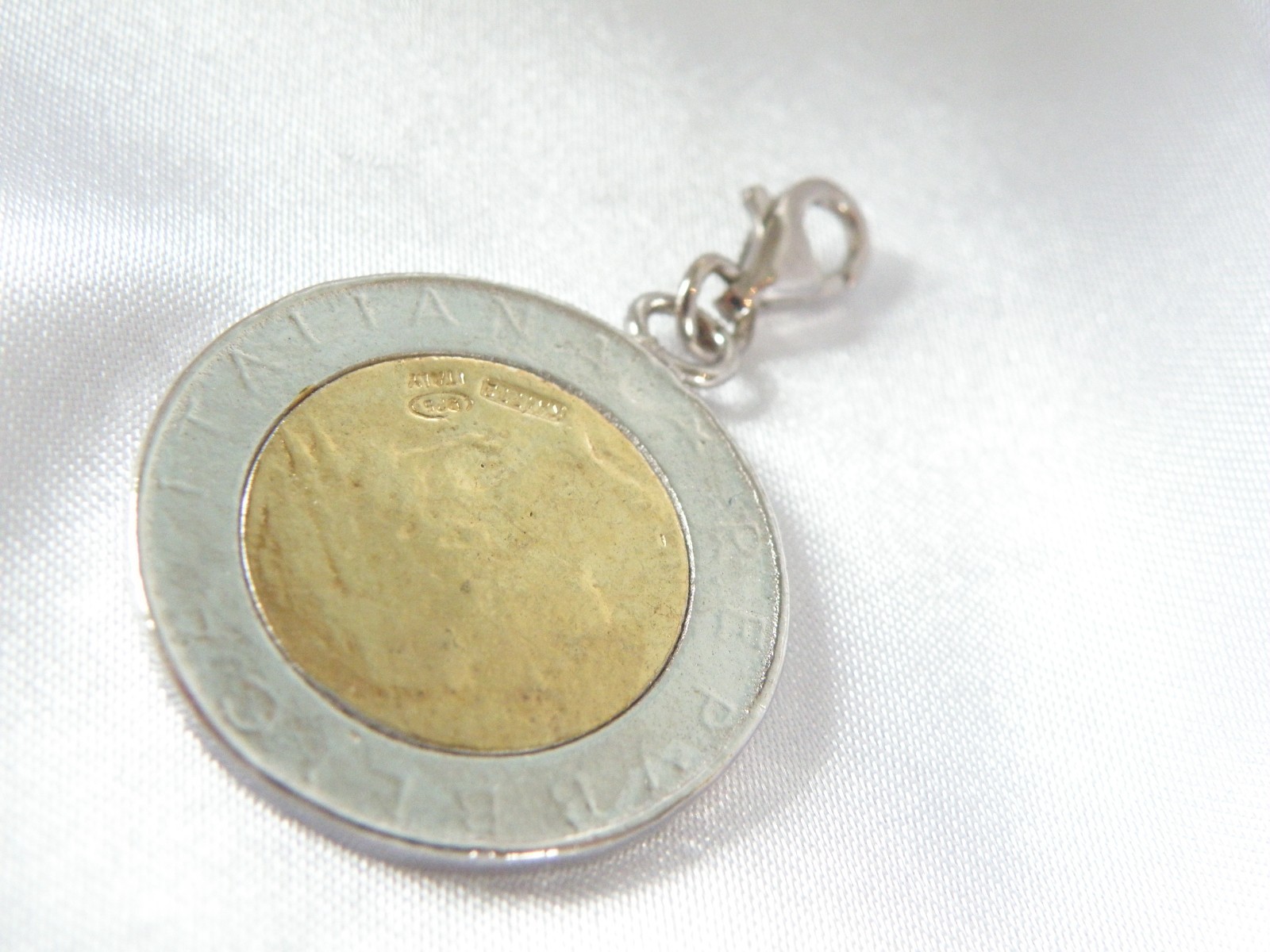 Vintage Sterling Silver 925 Italian Italy Coin Pendant