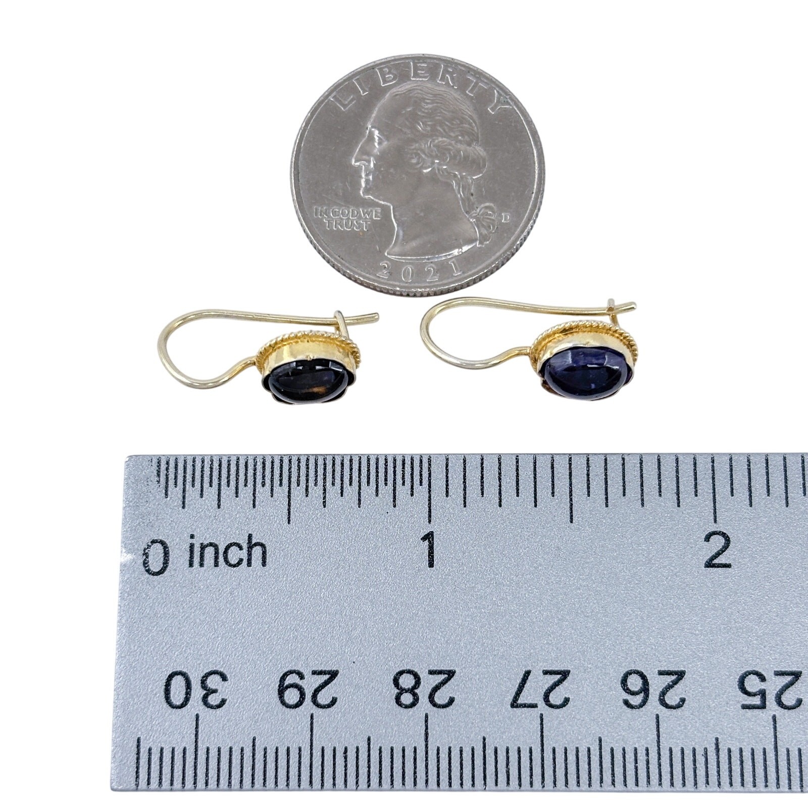 Vintage Gold-Tone Sterling Silver 925 Purple Glass Drop Earrings