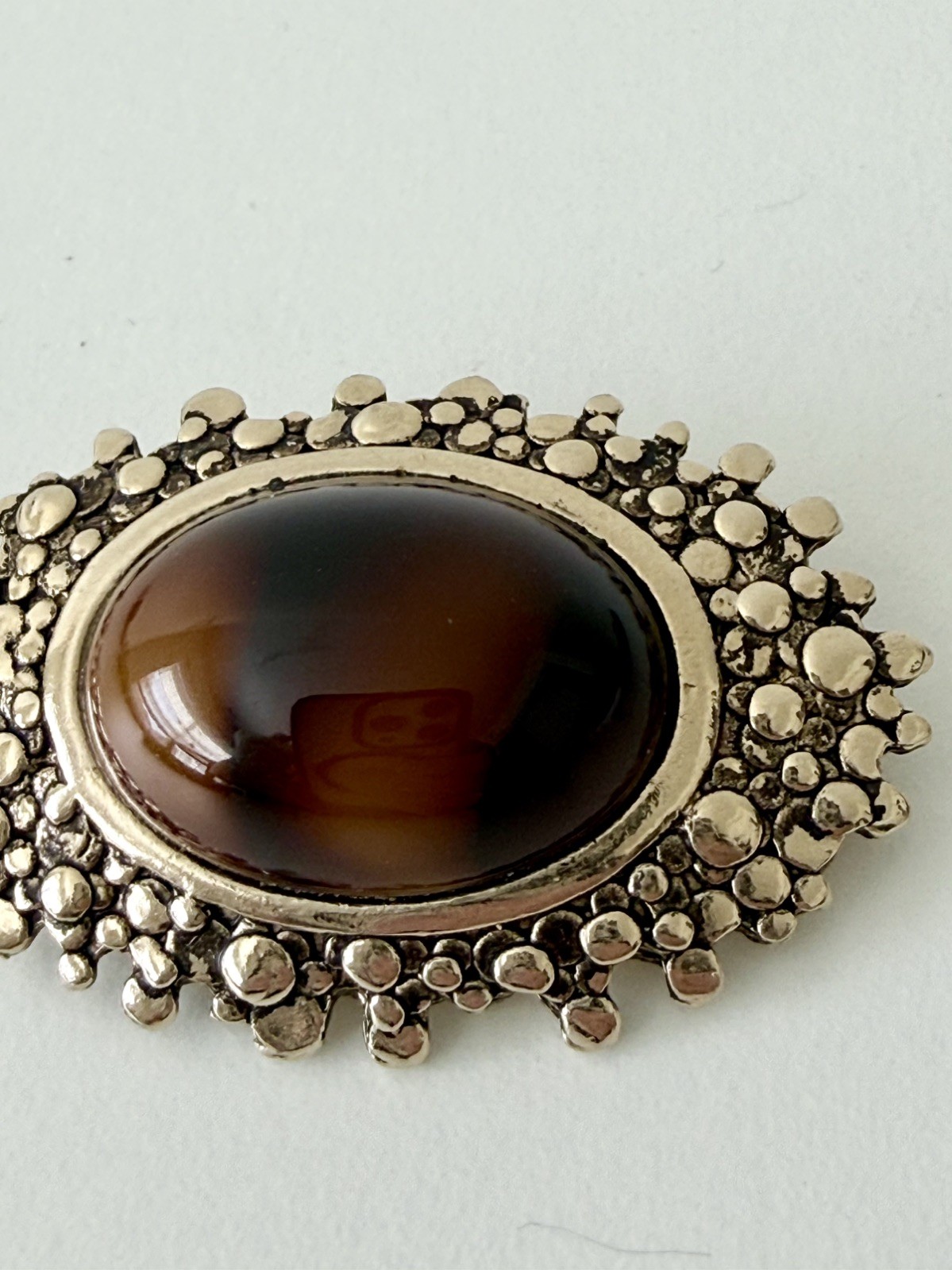 Vintage 1971 Sarah Coventry Canada “Amber Glo” Brutalist Brooch