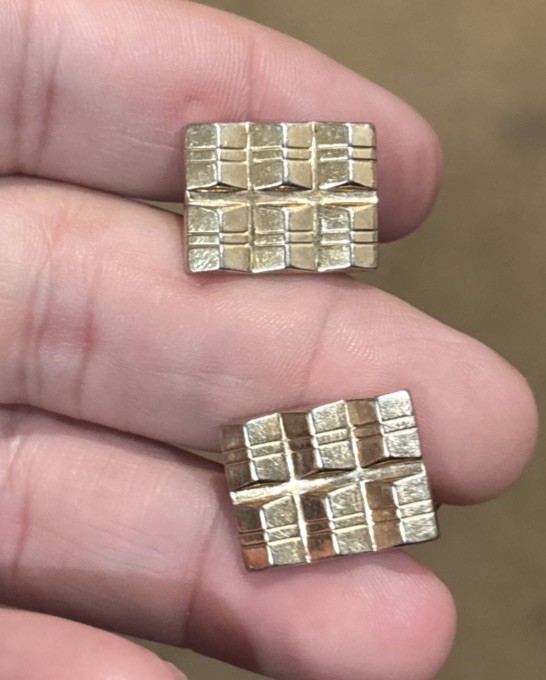 Vintage Hadley 10K RGP cufflinks Rolled Gold Plate Etched