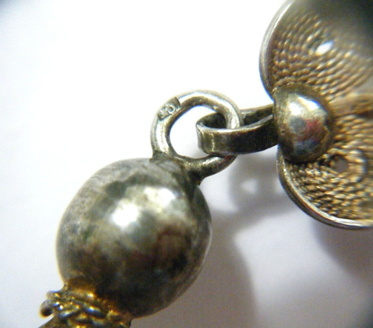 Antique Italian Sterling Silver Cannetille Filigree 3.5″ Long Pendant Enhancer