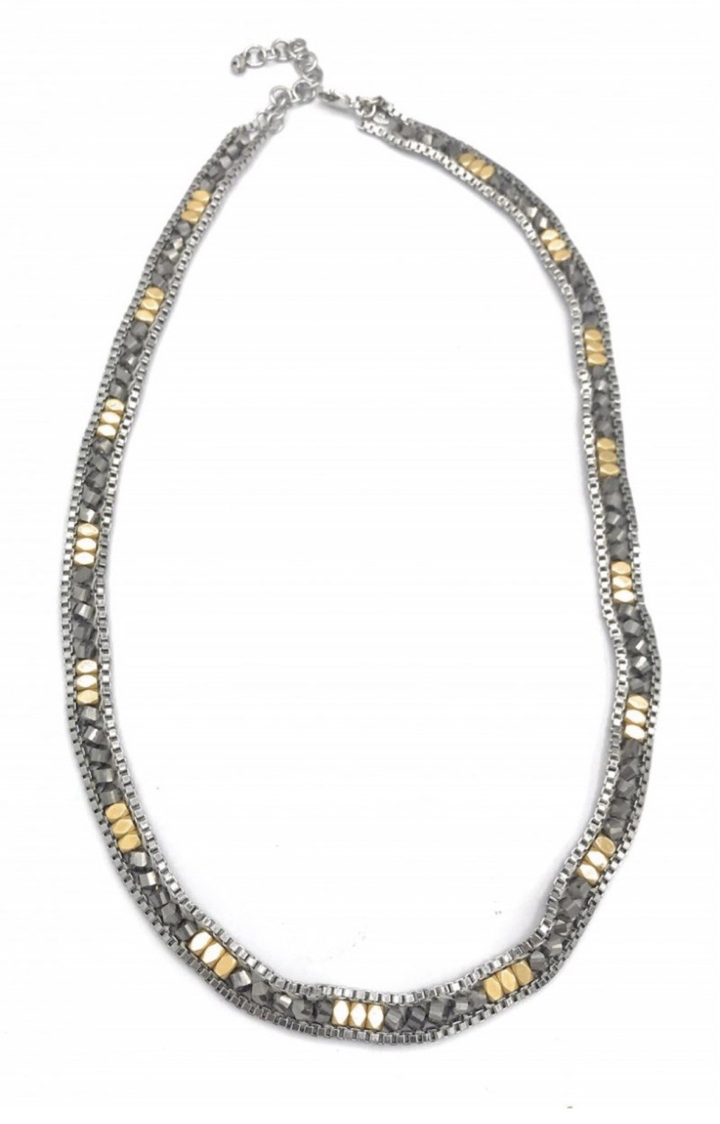 Stella & Dot Wrap Bracelet Or Necklace Dark Metal Grunge Glam Wrap Chain Luna