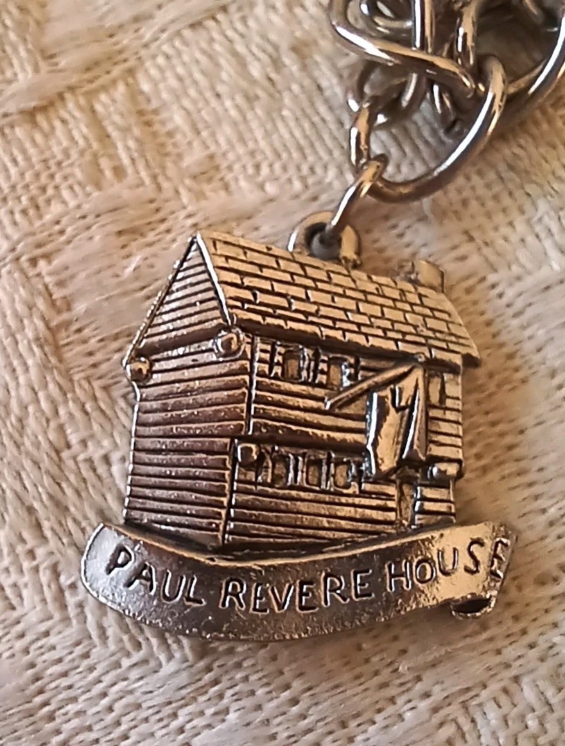Vtg Boston MA Charm Bracelet Silver Tone Metal Paul Revere North Church Constitu