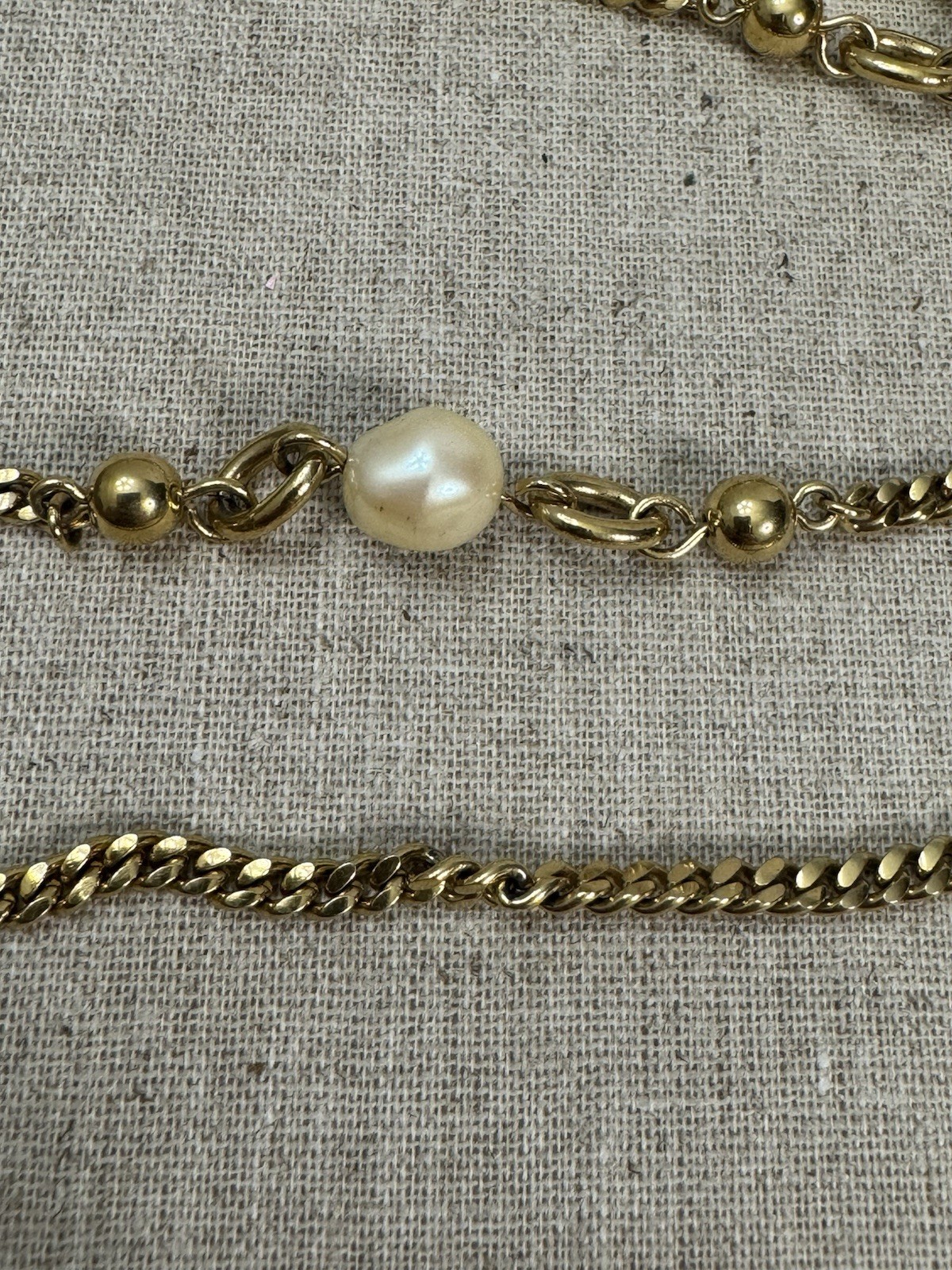 Vintage Monet Signed Elegant Faux Pearls Thick Gold Tone Chain Business Casual